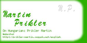 martin prikler business card